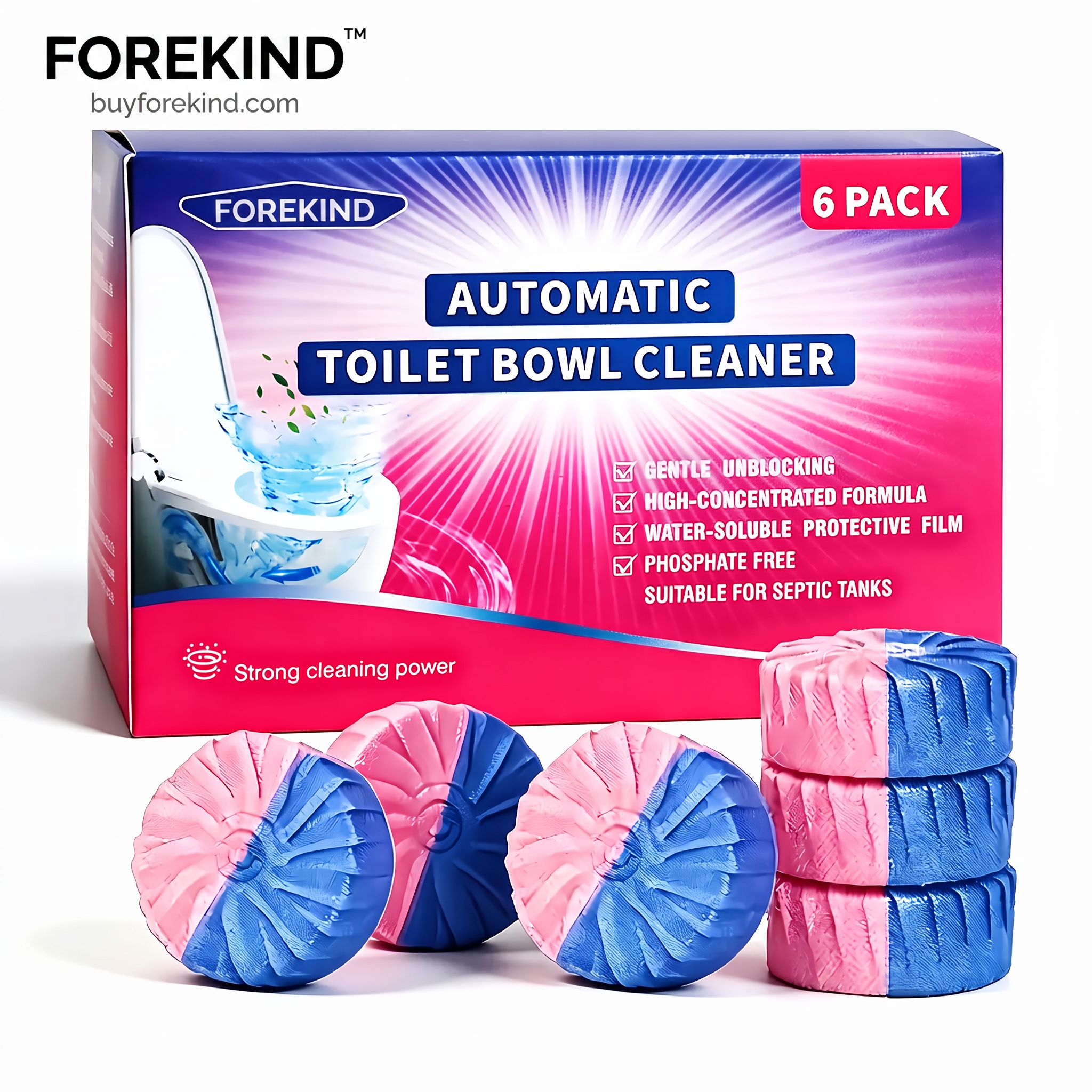 Forekind Automatic 2-In-1 Toilet Bowl Cleaner